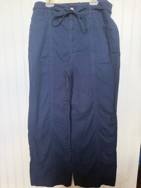 LOFT ladies 10 Navy Drawstring Chino Pants